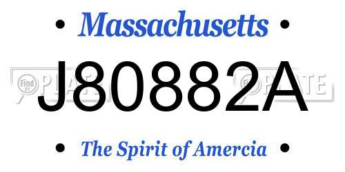 J80882A Massachusetts License Plate