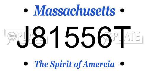 J81556T Massachusetts License Plate