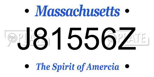 J81556Z Massachusetts License Plate