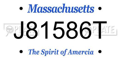 J81586T Massachusetts License Plate