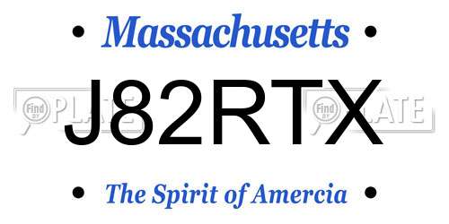 J82RTX Massachusetts License Plate