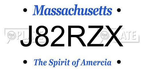 J82RZX Massachusetts License Plate