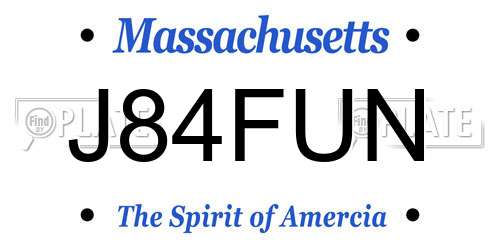 J84FUN Massachusetts License Plate