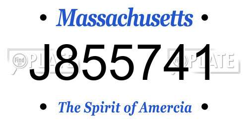 J855741 Massachusetts License Plate