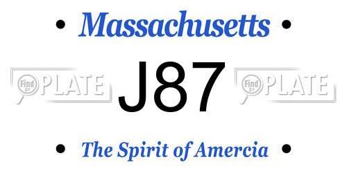 J87 Massachusetts License Plate