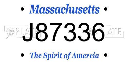 J87336 Massachusetts License Plate
