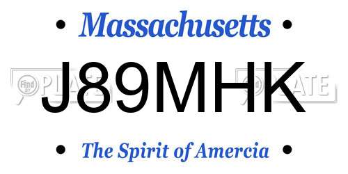 J89MHK Massachusetts License Plate