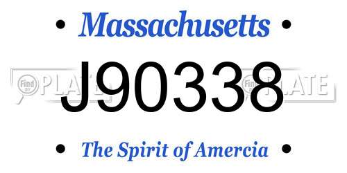 J90338 Massachusetts License Plate