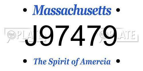 J97479 Massachusetts License Plate