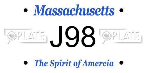 J98 Massachusetts License Plate