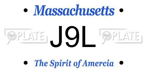 J9L Massachusetts License Plate