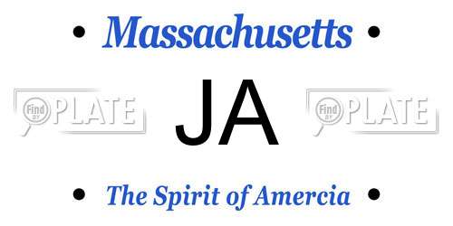 JA Massachusetts License Plate
