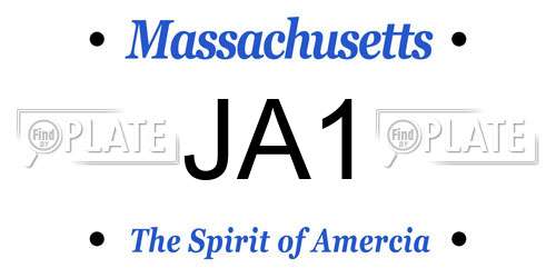 JA1 Massachusetts License Plate