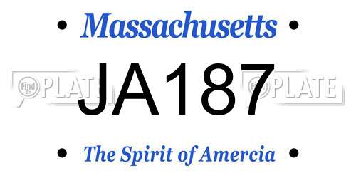 JA187 Massachusetts License Plate