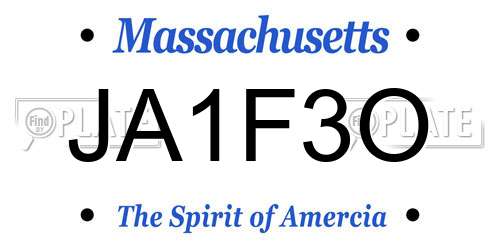 JA1F3O Massachusetts License Plate