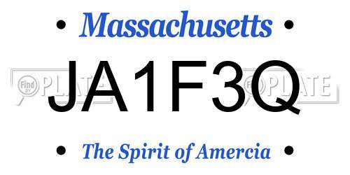 JA1F3Q Massachusetts License Plate