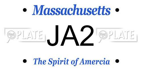 JA2 Massachusetts License Plate