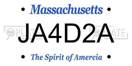 JA4D2A Massachusetts License Plate