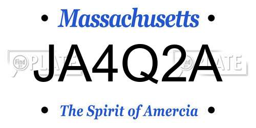 JA4Q2A Massachusetts License Plate