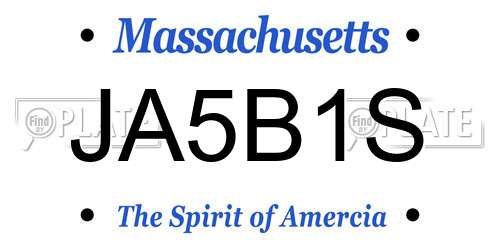 JA5B1S Massachusetts License Plate