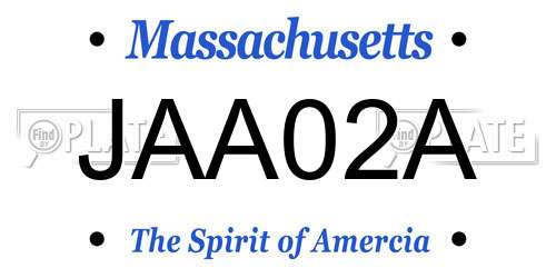 JAA02A Massachusetts License Plate