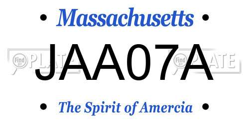 JAA07A Massachusetts License Plate