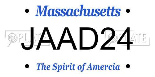 JAAD24 Massachusetts License Plate