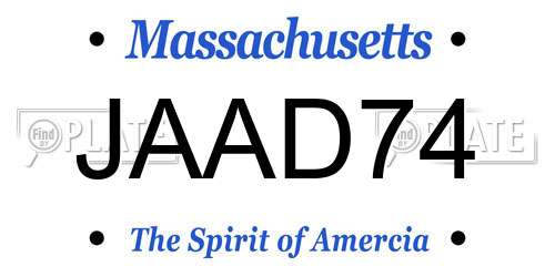 JAAD74 Massachusetts License Plate