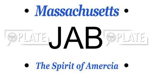 JAB Massachusetts License Plate