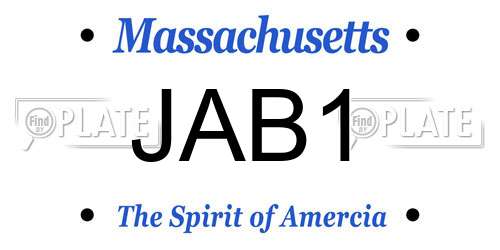 JAB1 Massachusetts License Plate