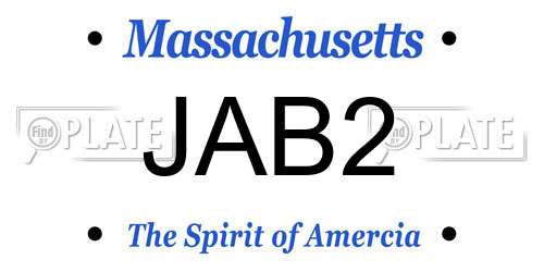 JAB2 Massachusetts License Plate