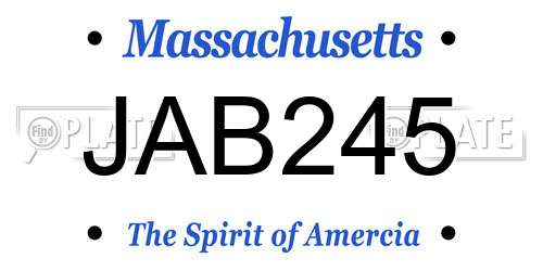 JAB245 Massachusetts License Plate