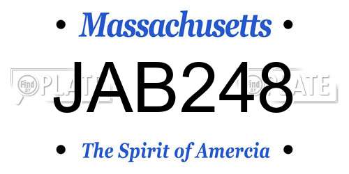 JAB248 Massachusetts License Plate