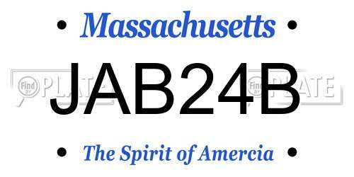 JAB24B Massachusetts License Plate