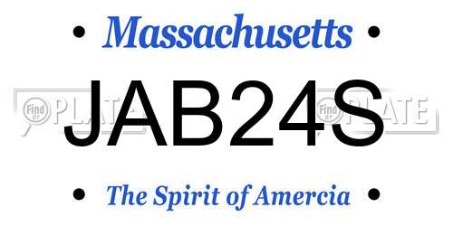 JAB24S Massachusetts License Plate