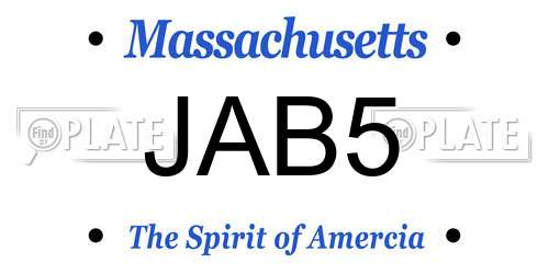 JAB5 Massachusetts License Plate