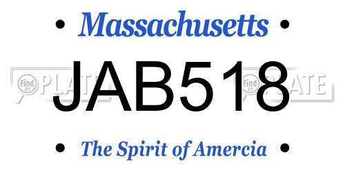 JAB518 Massachusetts License Plate