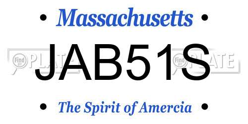 JAB51S Massachusetts License Plate