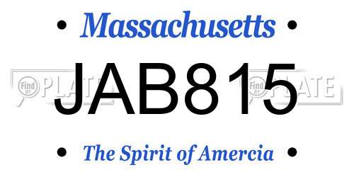 JAB815 Massachusetts License Plate
