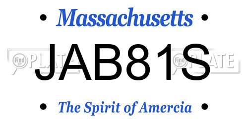 JAB81S Massachusetts License Plate
