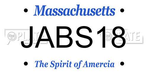 JABS18 Massachusetts License Plate