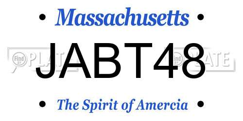 JABT48 Massachusetts License Plate