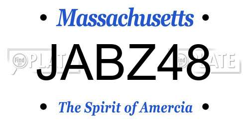 JABZ48 Massachusetts License Plate