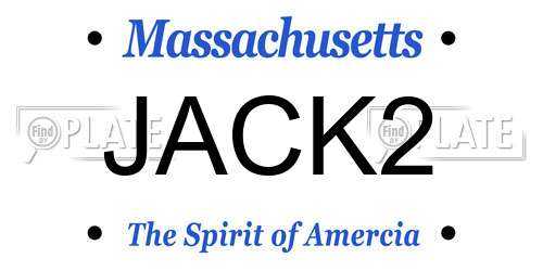 JACK2 Massachusetts License Plate