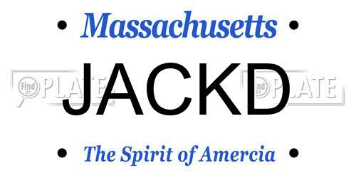 JACKD Massachusetts License Plate
