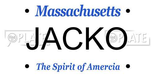 JACKO Massachusetts License Plate