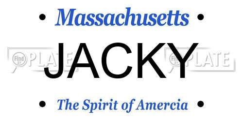 JACKY Massachusetts License Plate