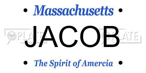 JACOB Massachusetts License Plate