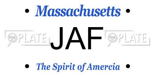JAF Massachusetts License Plate