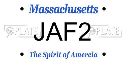 JAF2 Massachusetts License Plate